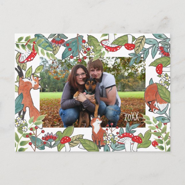 Carte postale de vacances Fox Woodland Design (Devant)