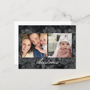 Carte postale de vacances papier peint floral fonc