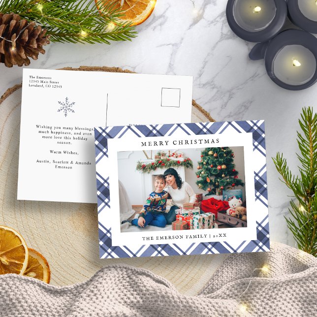 Carte Postale de Vacances Photo Bleue (Blue Photo Holiday Postcard
)