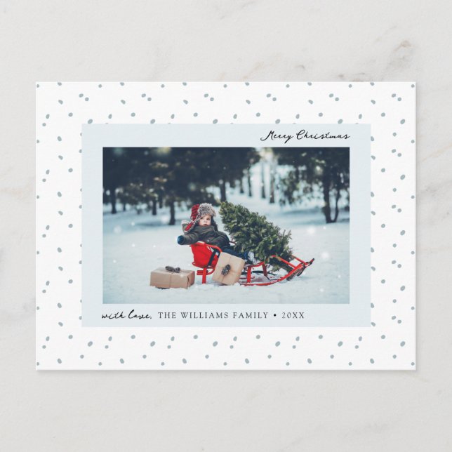 Carte postale de vacances photo neige (Devant)