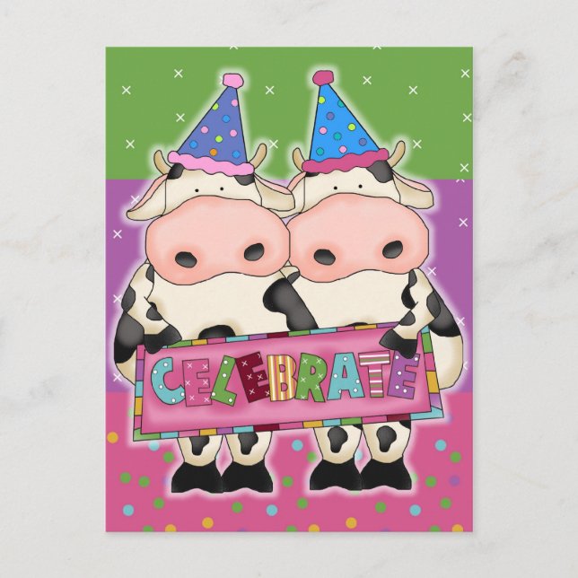 Carte postale de vache d'anniversaire (Devant)
