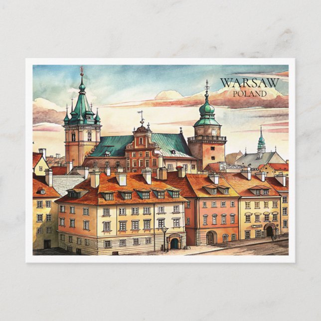 Carte postale de Varsovie Pologne paysage urbain à (Devant)