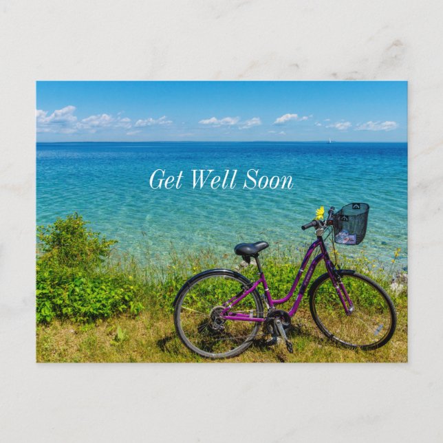 Carte postale de vélo de l'île Mackinac pour un pr (Devant)