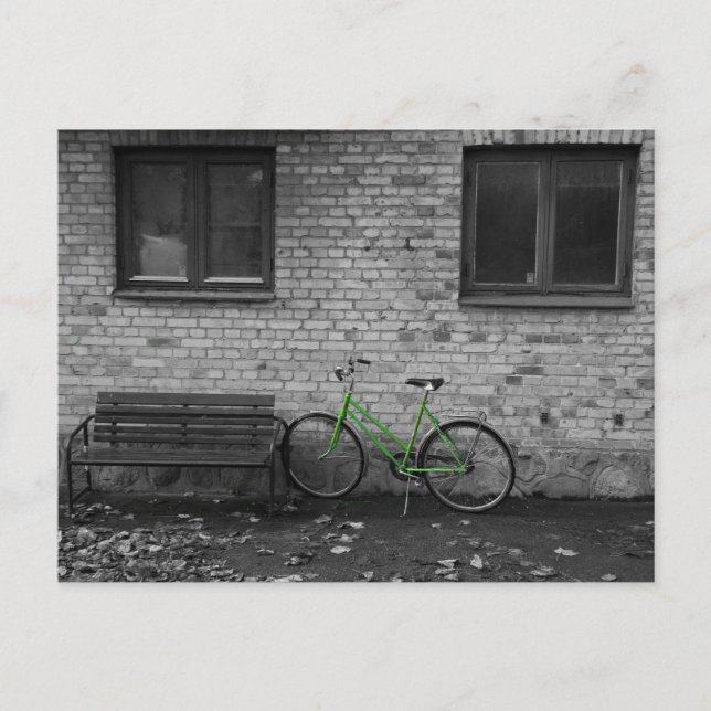 Carte postale de vélo vert (Devant)