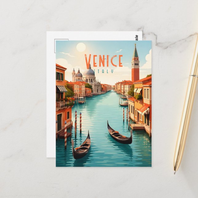 Carte postale de Venise Italie (Devant/Arrière en situation)