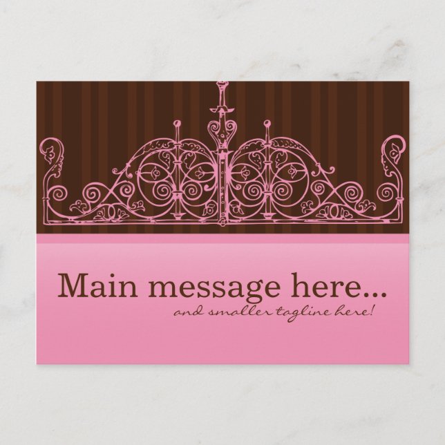 Carte postale de vente rose et Brown (Devant)