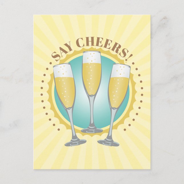 Carte postale de verre de champagne (Devant)
