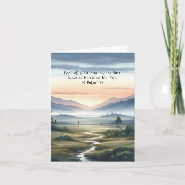 Carte postale de verset biblique à l'aquarelle chr (Devant)