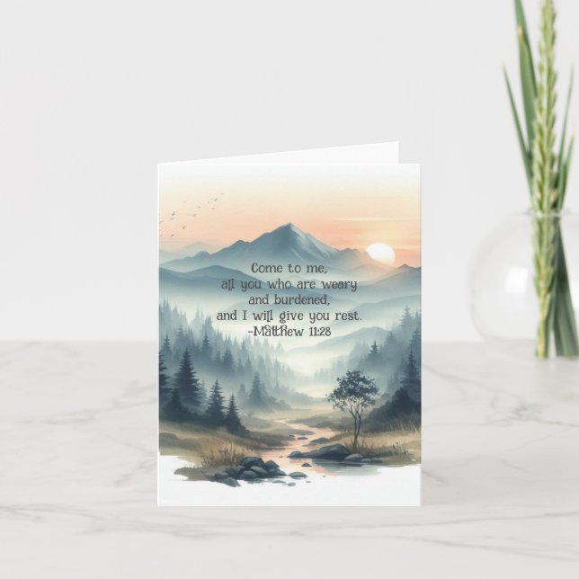 Carte postale de verset biblique à l'aquarelle chr (Devant)