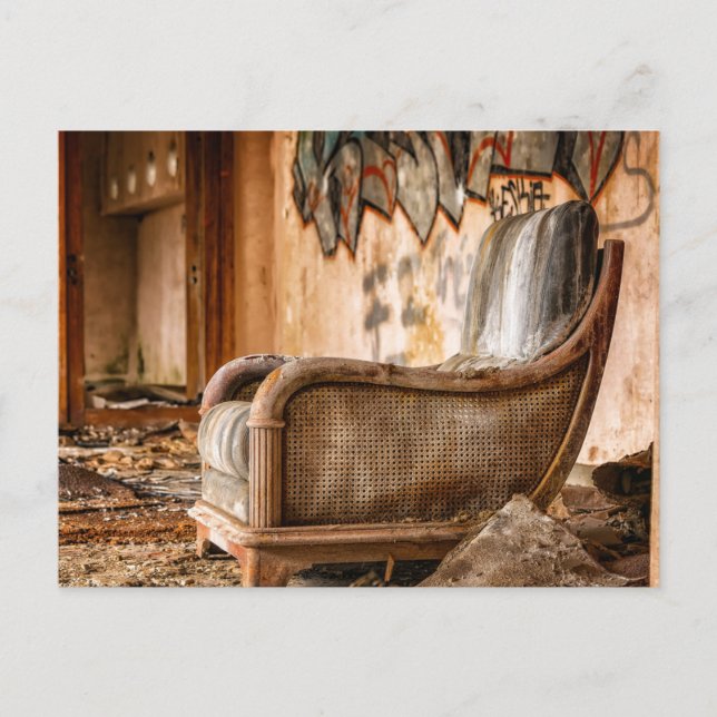 Carte postale de vieille chaise antique rustique (Devant)