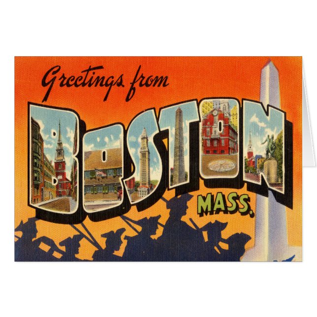 Carte postale de Vintage voyage de Boston (Devant horizontal)