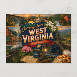 Carte postale de Virginie-Occidentale