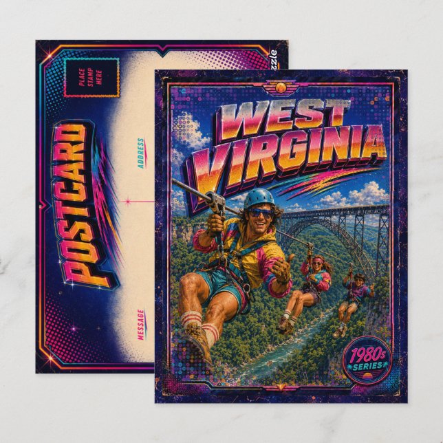 Carte postale de Virginie-Occidentale des années 8 (Devant / Derrière)