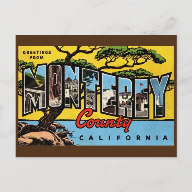 Carte postale de vœux ancienne de Monterey Califor (Devant)