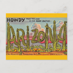 Carte postale de voeux Arizona Cactus