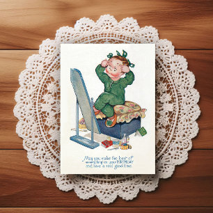 Carte postale de vœux d'anniversaire vintage début