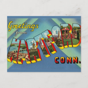 Carte postale de vœux de Hartford Connecticut