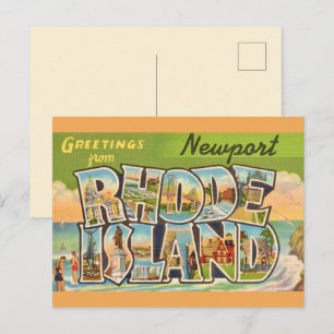 Carte postale de vœux de Newport Rhode Island