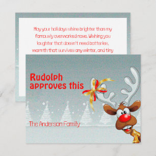 Carte postale de voeux de Noël avec un renne migno