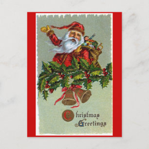 Carte postale de voeux de Noël du Père Noël
