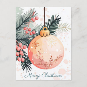 Carte postale de voeux de Noël festive et élégante