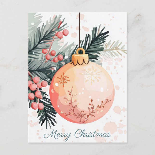 Carte postale de voeux de Noël festive et élégante (Devant)
