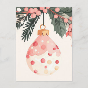 Carte postale de voeux de Noël festive et élégante