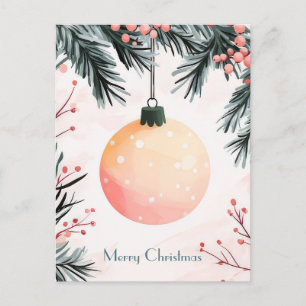 Carte postale de voeux de Noël festive et élégante