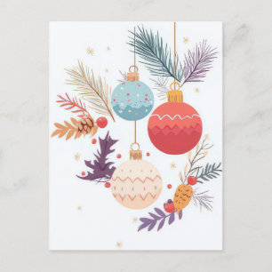 Carte postale de voeux de Noël festive et élégante