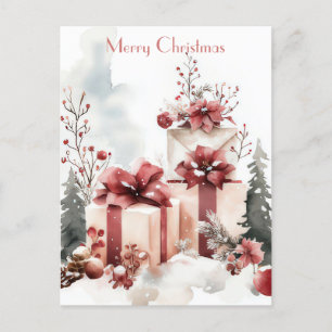 Carte postale de voeux de Noël festive et élégante