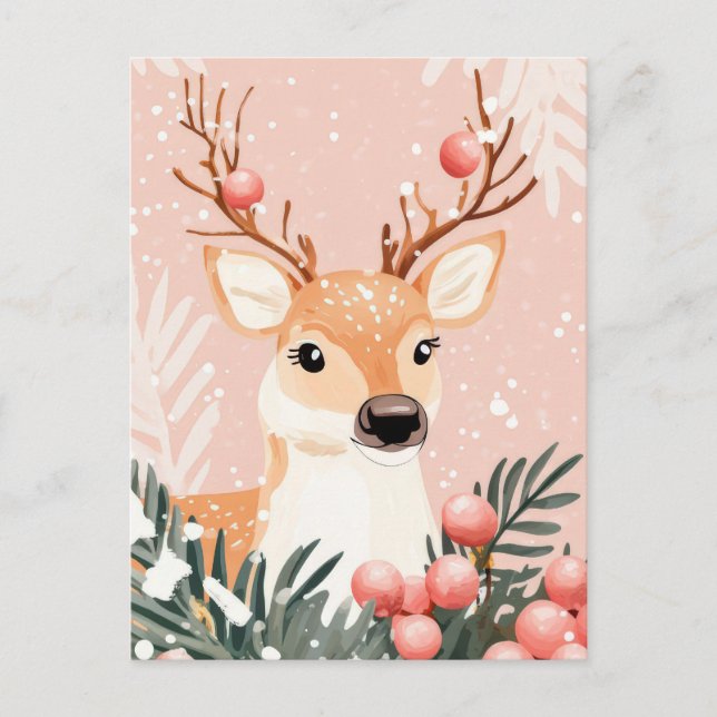 Carte postale de voeux de Noël festive et élégante (Devant)