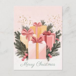 Carte postale de voeux de Noël festive et élégante