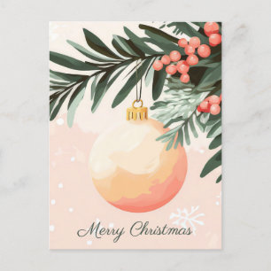 Carte postale de voeux de Noël festive et élégante