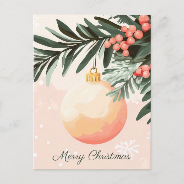 Carte postale de voeux de Noël festive et élégante (Devant)