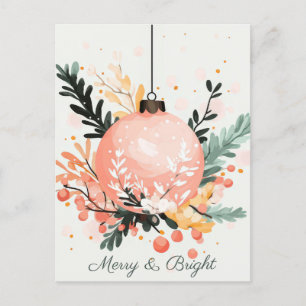Carte postale de voeux de Noël festive et mignonne