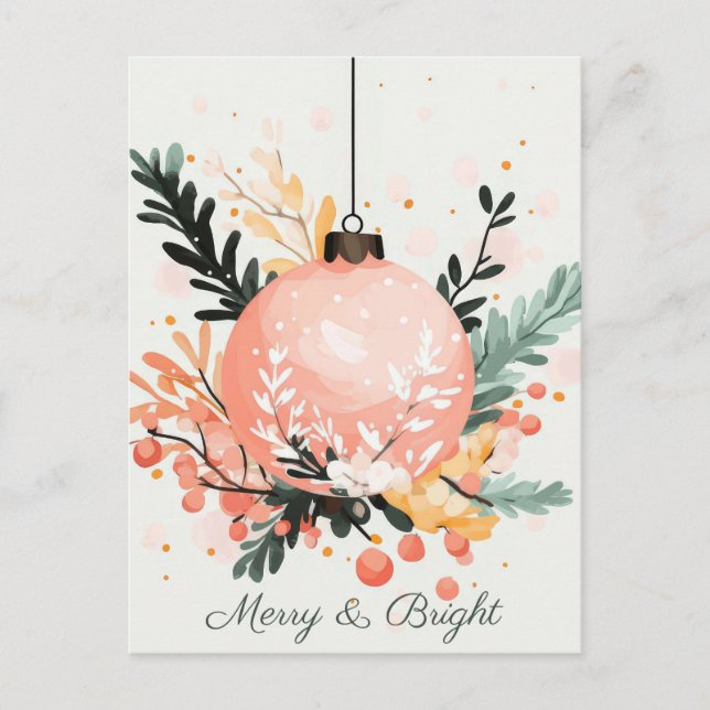 Carte postale de voeux de Noël festive et mignonne (Devant)
