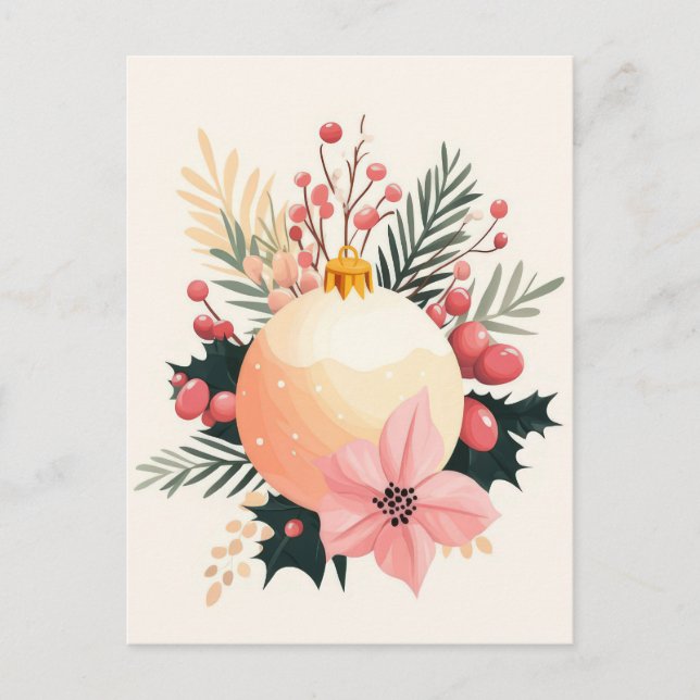 Carte postale de voeux de Noël festive et mignonne (Devant)