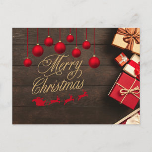 Carte postale de voeux de Noël Ornate Vintage