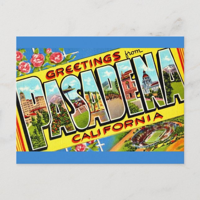 Carte postale de vœux de Pasadena CA (Devant)