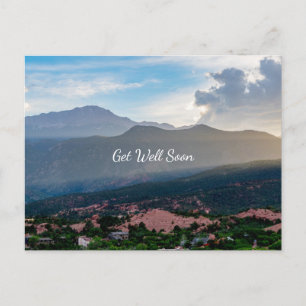Carte postale de vœux de rétablissement Pikes Peak
