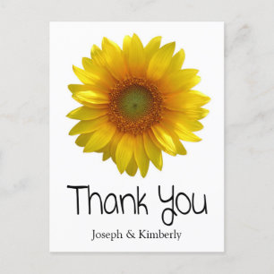Carte postale de voeux de tournesol Merci personna