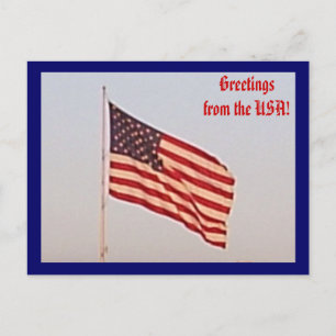 Carte postale de voeux du drapeau américain