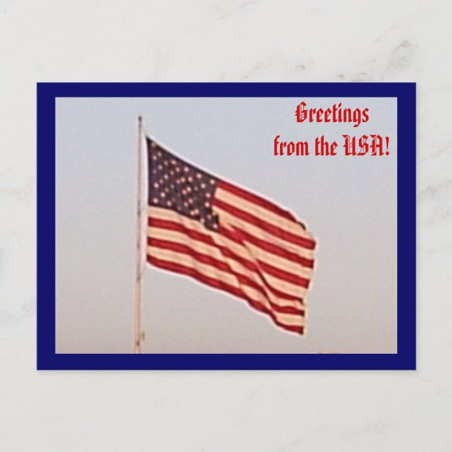 Carte postale de voeux du drapeau américain (Devant)