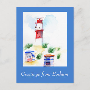 Carte postale de voeux personnalisable Borkum