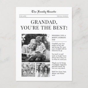 Carte postale de vœux pour la fête des pères pour 