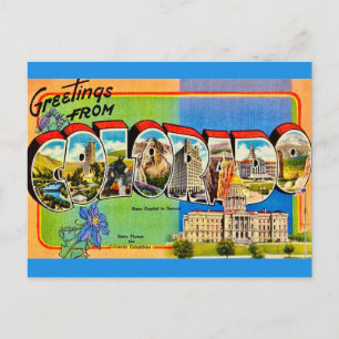 Carte postale de vœux rétro du Colorado