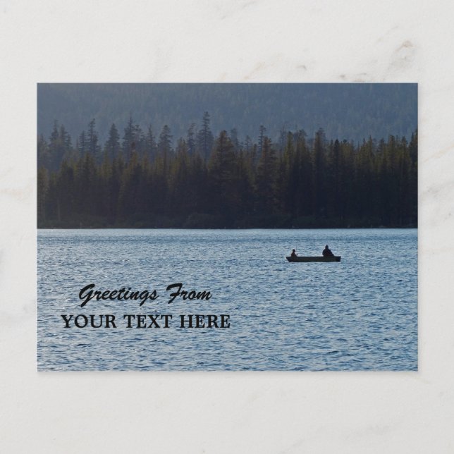 Carte postale de voeux Silhouette pour pêcheurs (Devant)