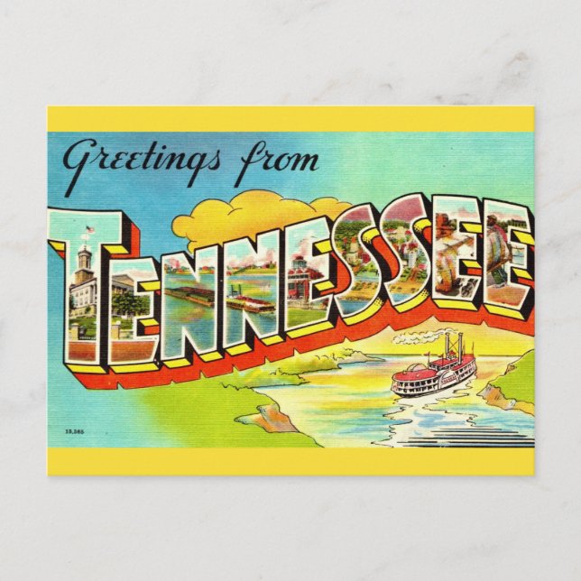 Carte postale de vœux Tennessee vintage (Devant)