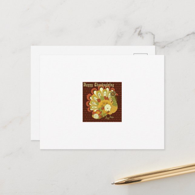 Carte postale de voeux Thanksgiving (Devant/Arrière en situation)