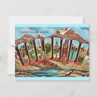 Carte postale de vœux vintage Blue Colorado